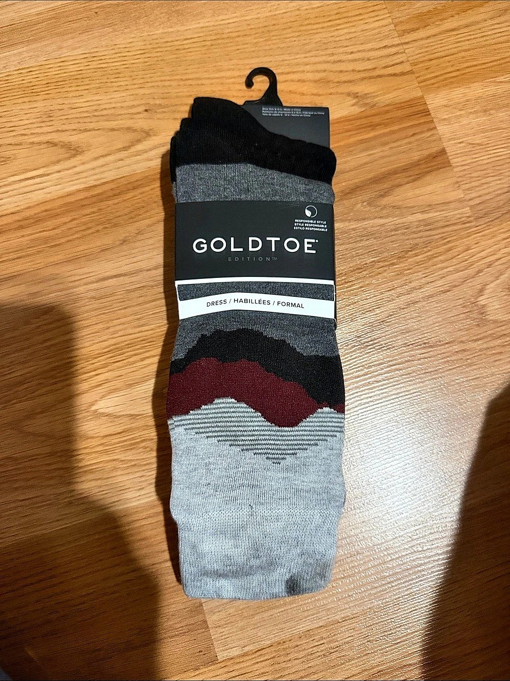 Gold Toe Color Block Dress Socks NWT